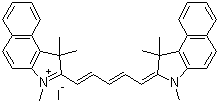structure of CAS# 56289-64-6, 1,1',3,3,3',3'-Hexamethyl-4,5,4',5'-dibenzoindodicarbocyanine iodide