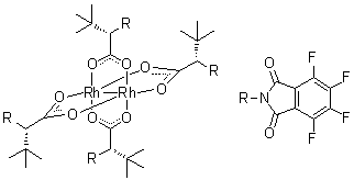CAS # 564450-56-2, Rh2(S-TFPTTL)4, Tetrakis[mu-[(alphaS)-alpha-(1,1-dimethylethyl)-4,5,6,7-tetrafluoro-1,3-dihydro-1,3-dioxo-2H-isoindole-2-acetato]]dirhodium