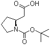 CAS # 56502-01-3, Boc-L-beta-Homoproline, 2-[(2S)-(1-tert-Butoxycarbonyl)pyrrolidin-2-yl]acetic acid