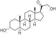 structure of CAS# 567-02-2, 3alpha,21-二羟基-5alpha-孕甾-20-酮