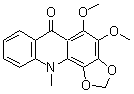 CAS # 568-01-4, 4,5-Dimethoxy-11-methyl-1,3-dioxolo[4,5-c]acridin-6(11H)-one, NSC 34758