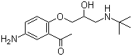 CAS # 56980-94-0, 5'-Amino-2'-(3-(tert-butylamino)-2-hydroxypropoxy)acetophenone, 1-[5-Amino-2-[3-(tert-butylamino)-2-hydroxypropoxy]phenyl]ethanone