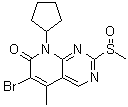 structure of CAS# 571188-81-3, 6-溴-8-环戊基-2-甲基亚磺酰基-5-甲基-8H-吡啶并[2,3-d]嘧啶-7-酮