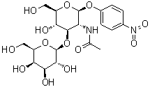 CAS 登录号：57467-13-7, 4-硝基苯基 2-(乙酰氨基)-2-脱氧-3-O-beta-D-吡喃半乳糖基-beta-D-吡喃葡萄糖苷