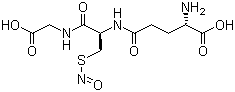 CAS # 57564-91-7, S-Nitrosylglutathione, N-(N-L-gama-glutamyl-S-nitroso-L-cysteinyl)glycine, GSNO, Nitrosoglutathione, RVC 588, RVC 588 (peptide), S-Nitroso-L-glutathione, S-Nitrosoglutathione