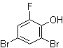 structure of CAS# 576-86-3, 2,4-二溴-6-氟苯酚