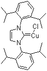 structure of CAS# 578743-87-0, [1,3-Bis(2,6-diisopropylphenyl)imidazol-2-ylidene]copper chloride