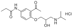 CAS 登录号：57898-79-0, N-[3-乙酰基-4-[2-羟基-3-(丙烷-2-基氨基)丙氧基]苯基]丙酰胺盐酸盐