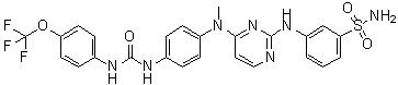 CAS # 579515-63-2, 3-[[4-[Methyl[4-[[[[4-(trifluoromethoxy)phenyl]amino]carbonyl]amino]phenyl]amino]-2-pyrimidinyl]amino]benzenesulfonamide