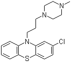 CAS 登录号：58-38-8, 奋乃静, 丙氯拉嗪, 甲哌氯丙嗪, 2-氯-10-[3-(4-甲基哌嗪-1-基)丙基]吩噻嗪
