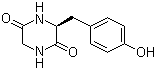 CAS # 5845-66-9, Cyclic(glycyl-L-tyrosyl), Cyclo(Gly-L-Tyr), Cyclo(L-tyrosylglycine), 3-(S)-(4-Hydroxybenzyl)piperazine-2,5-dione