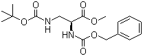 structure of CAS# 58457-98-0, (S)-Methyl 2-N-Cbz-3-N-Boc-propanoate