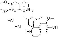 CAS # 5853-29-2, (-)-Cephaeline dihydrochloride, (1R)-1-[[(2S,3R,11bS)-3-Ethyl-1,3,4,6,7,11b-hexahydro-9,10-dimethoxy-2H-benzo[a]quinolizin-2-yl]methyl]-1,2,3,4-tetrahydro-7-methoxy-6-isoquinolinol hydrochloride