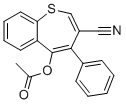 CAS 登录号：5866-53-5, 5-(乙酰氧基)-4-苯基-1-苯并硫杂卓-3-甲腈