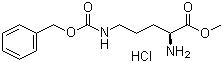 structure of CAS# 5874-75-9, N'-Cbz-L-Ornithine methyl ester hydrochloride