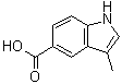 structure of CAS# 588688-44-2, 3-甲基-1H-吲哚-5-羧酸