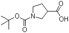 structure of CAS# 59378-75-5, 1-Boc-pyrrolidine-3-carboxylic acid