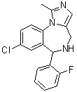 CAS # 59468-07-4, 8-Chloro-6-(2-fluorophenyl)-5,6-dihydro-1-methyl-4H-imidazo[1,5-a][1,4]benzodiazepine