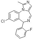CAS # 59469-74-8, 8-Chloro-6-(2-fluorophenyl)-1-methyl-6H-imidazo[1,5-a][1,4]benzodiazepine