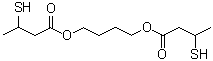 CAS # 594836-83-6, 1,4-Butanediol bis(3-mercaptobutyrate), Bis(3-mercaptobutanoic acid) butane-1,4-diol ester, Karenz BD 1, Karenz MT-BD 1, Karenz MT-BE 1, MT-BD 1