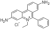structure of CAS# 602-52-8, 3,8-二氨基-5-乙基-6-苯基菲啶鎓氯化物