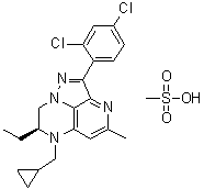 structure of CAS# 603151-83-3, (7S)-6-(环丙基甲基)-2-(2,4-二氯苯基)-7-乙基-7,8-二氢-4-甲基-6H-1,3,6,8a-四氮杂苊甲烷磺酸盐