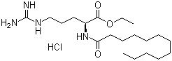 structure of CAS# 60372-77-2, Ethyl N-lauroyl-L-arginate hydrochloride