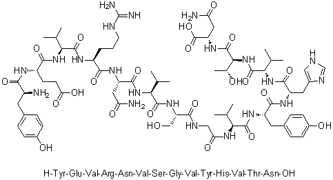 CAS # 604766-34-9, L-Tyrosyl-L-alpha-glutamyl-L-valyl-L-arginyl-L-asparaginyl-L-valyl-L-serylglycyl-L-valyl-L-tyrosyl-L-histidyl-L-valyl-L-threonyl-L-asparagine