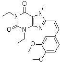 CAS 登录号：606080-73-3, 8-[(1Z)-2-(3,4-二甲氧基苯基)乙烯基]-1,3-二乙基-3,7-二氢-7-甲基-1H-嘌呤-2,6-二酮