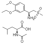 structure of CAS# 608141-43-1, (S)-1-(3-Ethoxy-4-methoxyphenyl)-2-(methylsulfonyl)ethylamine N-acetyl-L-leucine salt