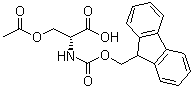 structure of CAS# 608512-87-4, N-[(9H-Fluoren-9-ylmethoxy)carbonyl]-D-serine acetate (ester)