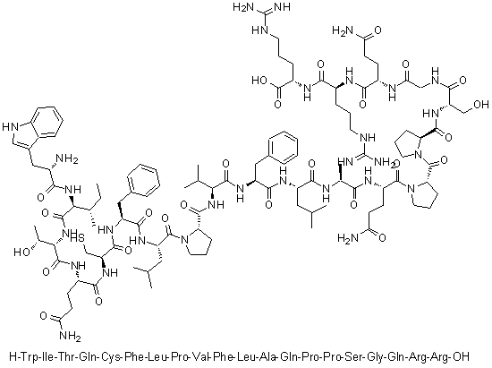 CAS 登录号：610312-22-6, L-色氨酰-L-异亮氨酰-L-苏氨酰-L-谷氨酰胺酰-L-半胱氨酰-L-苯丙氨酰-L-亮氨酰-L-脯氨酰-L-缬氨酰-L-苯丙氨酰-L-亮氨酰-L-丙氨酰-L-谷氨酰胺酰-L-脯氨酰-L-脯氨酰-L-丝氨酰甘氨酰-L-谷氨酰胺酰-L-精氨酰-L-精氨酸