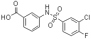 CAS 登录号：612043-03-5, 3-[[(3-氯-4-氟苯基)磺酰基]氨基]苯甲酸
