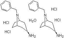 structure of CAS# 612483-03-1, (3-endo)-8-Benzyl-8-azabicyclo[3.2.1]octan-3-amine hydrochloride hydrate
