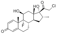 CAS # 61319-46-8, 16-epi-Clobetasol, (8S,9R,10S,11S,13S,14S,16R,17R)-17-(2-chloroacetyl)-9-fluoro-11,17-dihydroxy-10,13,16-trimethyl-6,7,8,11,12,14,15,16-octahydrocyclopenta[a]phenanthren-3-one