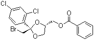 structure of CAS# 61397-56-6, cis-苯甲酸-[2-溴甲基-2-(2,4-二氯苯基)-1,3-二氧戊环-4-基]甲酯