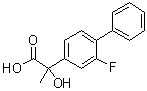 structure of CAS# 61466-95-3, 2-Fluoro-alpha-hydroxy-alpha-methyl[1,1'-biphenyl]-4-acetic acid
