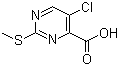 structure of CAS# 61727-33-1, 5-氯-2-(甲硫基)嘧啶-4-羧酸