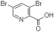 structure of CAS# 61830-40-8, 3,5-Dibromopyridine-2-carboxylic acid