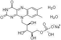 structure of CAS# 6184-17-4, Riboflavin 5'-monophosphate sodium salt dihydrate