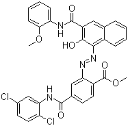 CAS 登录号：61847-48-1, 颜料红 188, 4-[[(2,5-二氯苯基)氨基]羰基]-2-[[2-羟基-3-[[(2-甲氧苯基)氨基]羰基]-1-萘基]偶氮]苯甲酸甲酯