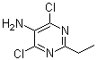 structure of CAS# 6237-96-3, 4,6-二氯-2-乙基-5-嘧啶胺