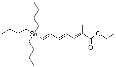 CAS 登录号：625823-98-5, 2-甲基-7-(三丁基锡烷基)-2,4,6-庚三烯酸乙酯