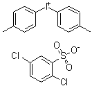 CAS 登录号：6293-69-2, 二(4-甲基苯基)碘鎓 2,5-二氯苯磺酸盐