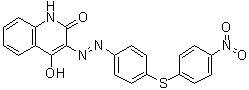 CAS 登录号：6300-45-4, 4-羟基-3-[2-[4-[(4-硝基苯基)硫基]苯基]偶氮]-2(1H)-喹啉酮
