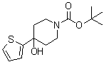 structure of CAS# 630119-99-2, 4-Hydroxy-4-(2-thienyl)-1-piperidinecarboxylic acid 1,1-dimethylethyl ester