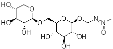CAS # 6327-93-1, (2-Methyl-2-oxidodiazenyl)methyl 6-O-beta-D-xylopyranosyl-beta-D-glucopyranoside, NSC 44423