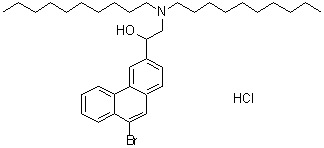 CAS # 6328-12-7, 9-Bromo-alpha-[(didecylamino)methyl]-3-phenanthrenemethanol hydrochloride, NSC 44497