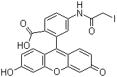 structure of CAS# 63368-54-7, 4(5)-碘乙酰氨基荧光素
