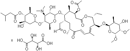 structure of CAS# 63428-13-7, 酒石酸乙酰异戊酰泰乐菌素